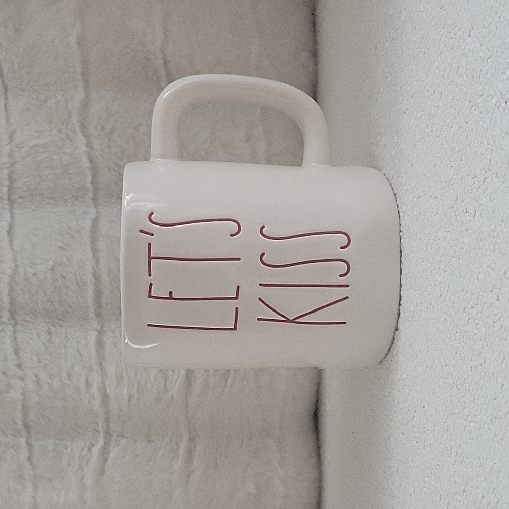 New Rae Dunn Mug writing in red interior red